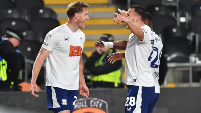 Preston goalscorer Michael Smith celebrates