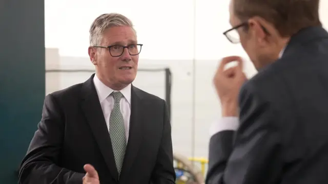 Keir Starmer speaks with Chris Mason