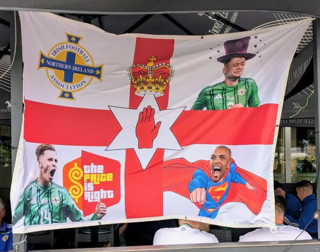 A Northern Ireland fans' flag