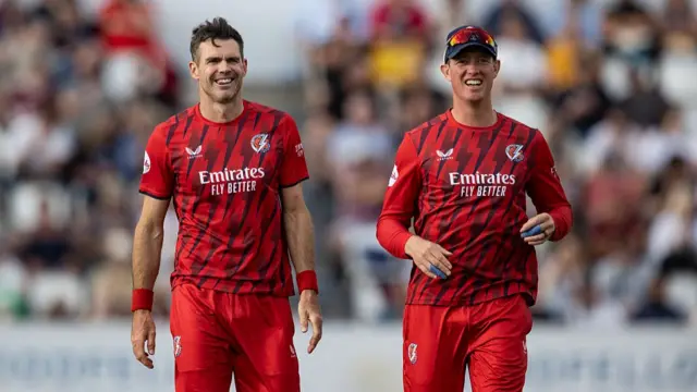 Lancashire Lightning's James Anderson and skipper Keaton Jennings