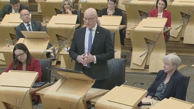 John Swinney in the chamber