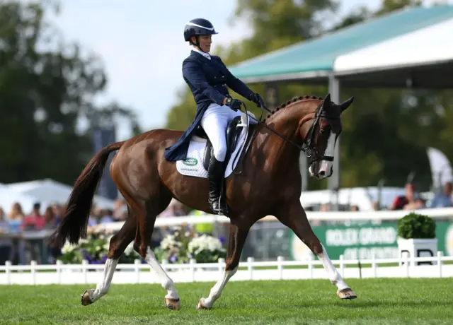 Zara Tindell of Great Britain riding Class Affair during the Land Rover Burghley Horse Trials 2022