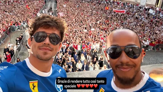 Charles Leclerc and Lewis Hamilton