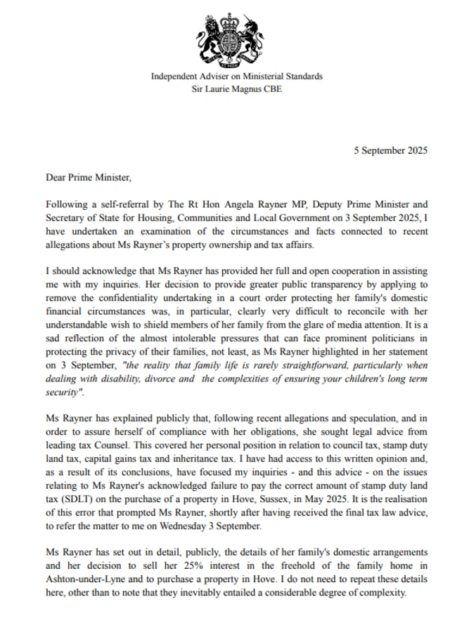 a screenshot of Magnus's letter