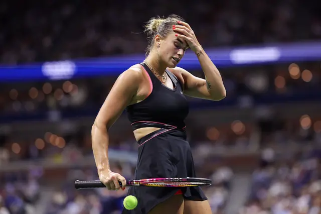 Sabalenka reacts