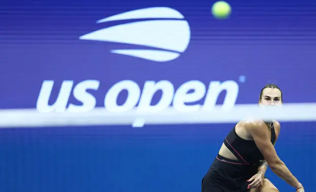 Belarus's Aryna Sabalenka plays a shot