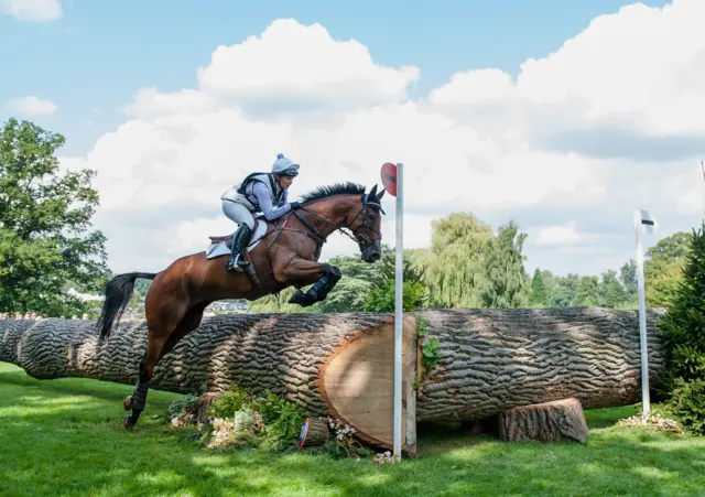 Gemma Tattersall of Great Britain riding Artic Soul in the Cross Country during Day Three of The Land Rover Burghley Horse Trials 2017