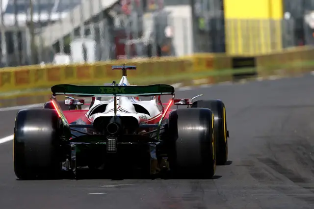 Rear end of Charles Leclerc's Ferrari at Monza during first practice