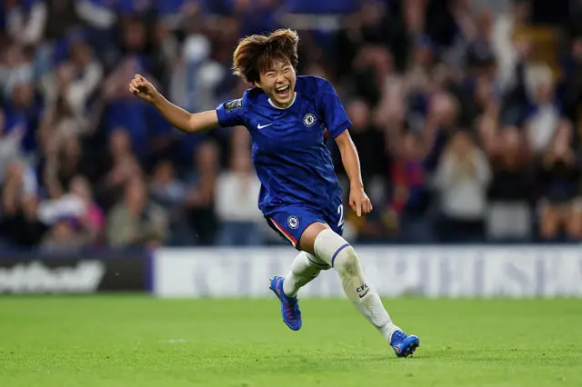 Maika Hamano of Chelsea celebrates