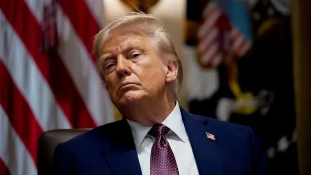 US President Donald Trump during a cabinet meeting at the White House