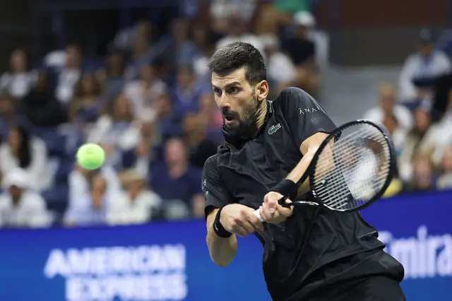 Novak Djokovic playing at US Open
