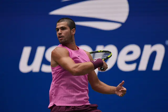 Carlos Alcaraz playing at US Open