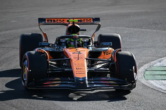 Lando Norris in his McLaren during Friday practice