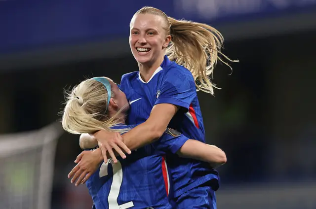 Aggie Beever-Jones of Chelsea celebrates