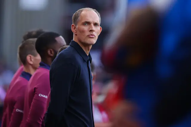 Thomas Tuchel, manager of England, looks on