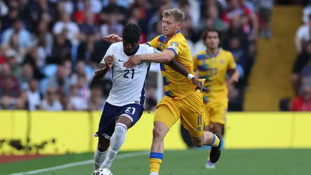 England v Andorra action