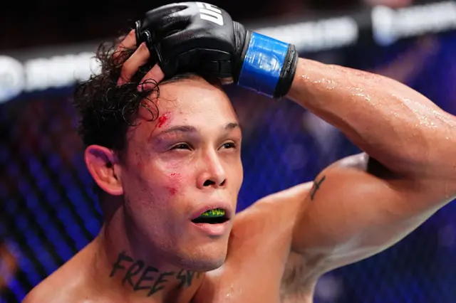 Caio Borralho has a swollen eye