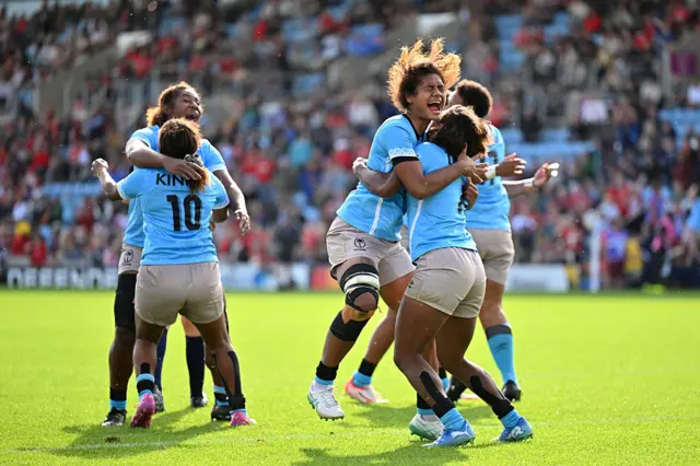Fiji players celebrate
