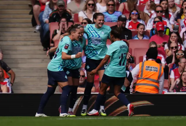London City Lionesses ' Kosovare Asllani celebrates scoring their side's first goal