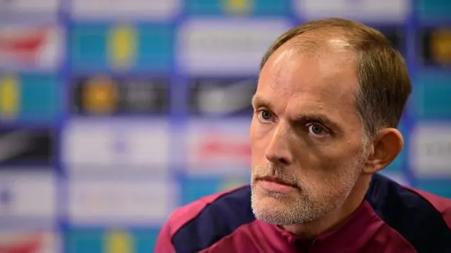 Thomas Tuchel speaks to the media