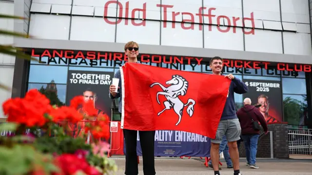Kent fans outside Old Trafford