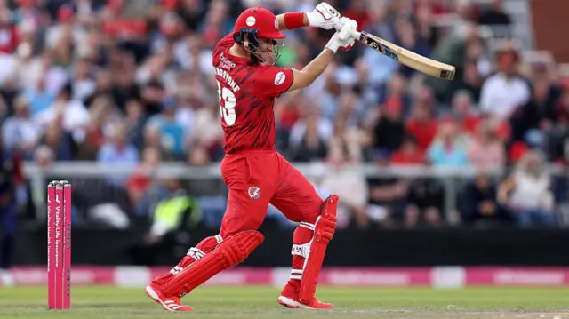 Liam Livingstone batting for Lancashire
