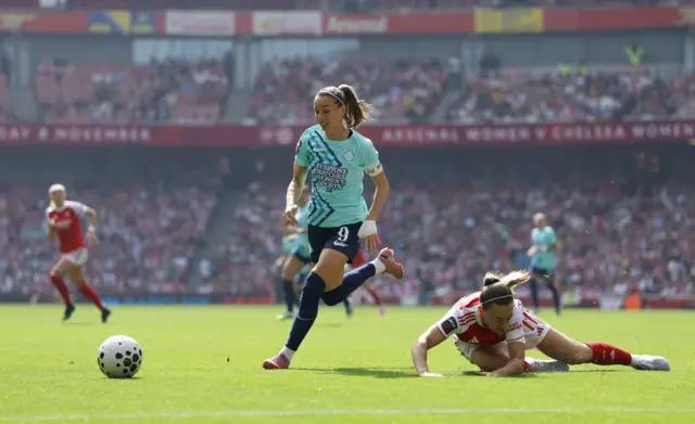 London City Lionesses's Kosovare Asllani in action with Arsenal's Katie McCabe