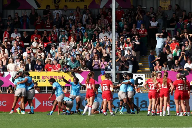 Fiji players celebrate