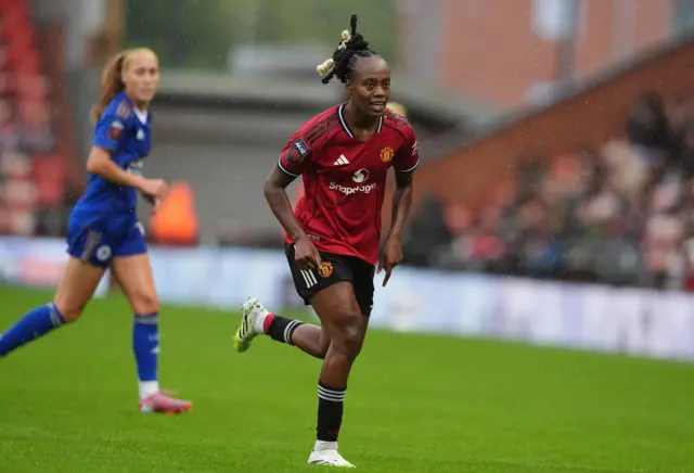 Manchester United's Melvine Malard during the Barclays Women's Super League match at Leigh Sports Village, Leigh