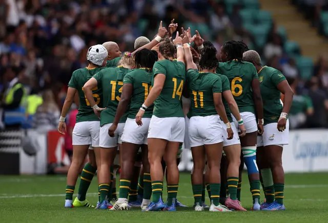 South Africa huddle pre match