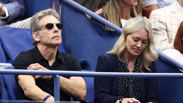US actor Ben Stiller (L) and wife US actress Christine Taylor