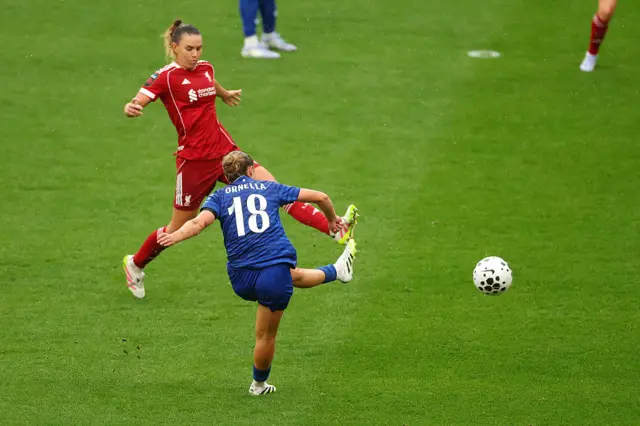 Ornella Vignola of Everton scores her team's fourth goal