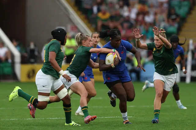 France's prop Yllana Brosseau makes a break