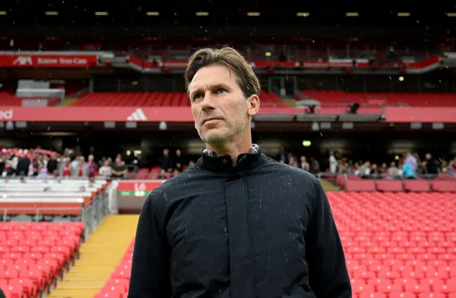 Head coach Gareth Taylor of Liverpool during the Barclays Women's Super League match between Liverpool and Everton at Anfield on September 07, 2025 in Liverpool, England.