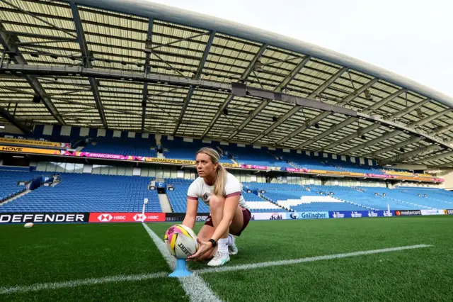 Stacey Flood lines up a kick