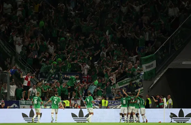 Northern Ireland fans celebrate