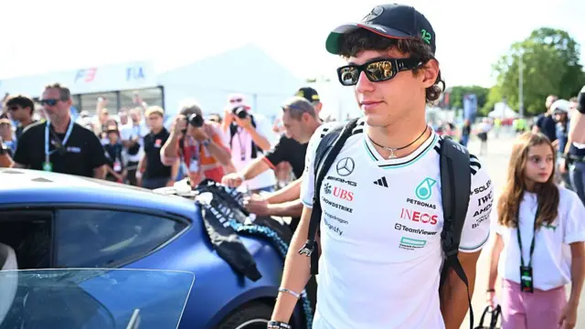 Kimi Antonelli arriving at Monza