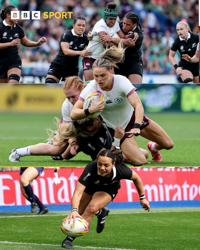 First half action from New Zealand v Ireland
