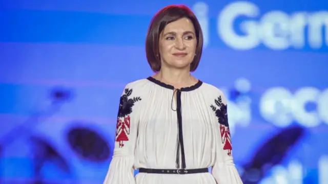 Moldovan President Maia Sandu attends a concert marking country’s Independence Day in Chisinau, Moldova, August 27, 2025.