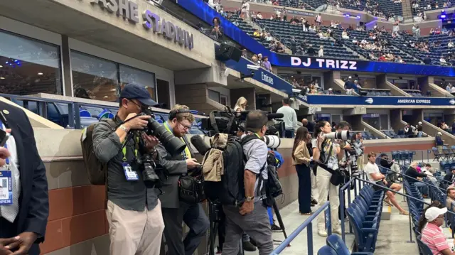 Cameras wait for Donald Trump