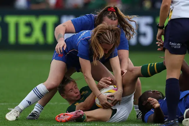 Frane steeling the ball