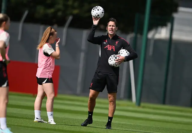 Gareth Taylor takes a training session at Melwood