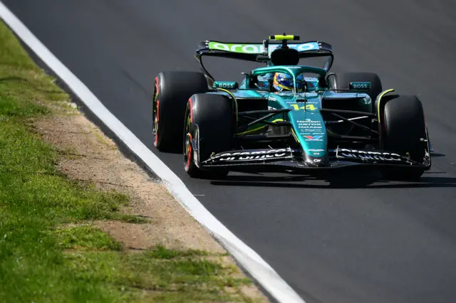 Fernando Alonso in action for Aston Martin during the Italian Grand Prix