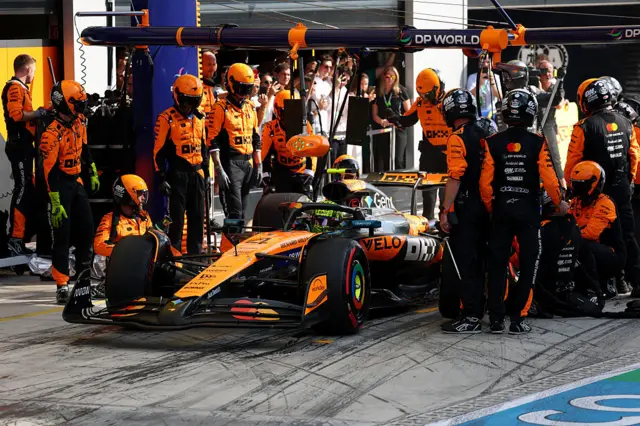 Lando Norris in the pits