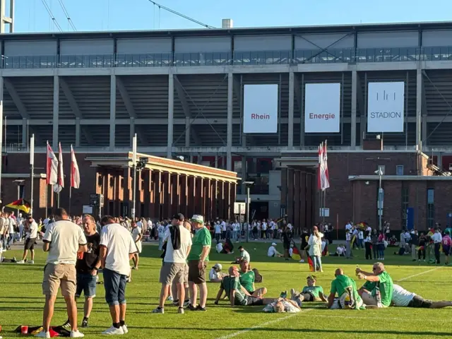 Fans enjoying the sun