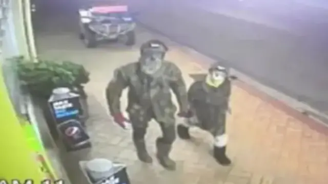 Police believe this CCTV footage captured Tom Phillips with one of his children attempting to break into a store in Piopio, in the Waitomo region