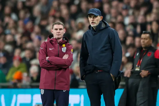 Head Coach Thomas Tuchel of England with assistant Anthony Barry