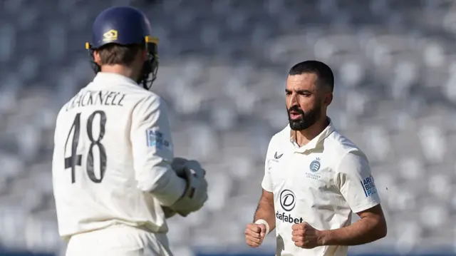 Zafar Gohar takes a wicket