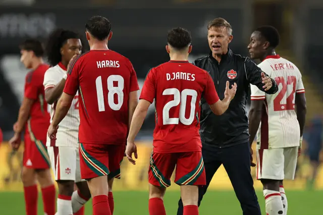 Canada boss Jesse Marsch embraces Wales' Dan James