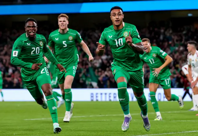 Adam Idah celebrates
